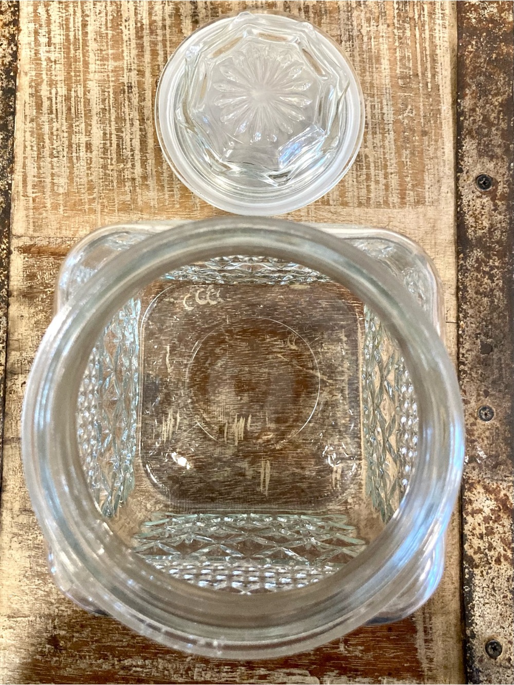 Vintage Anchor Hocking Wexford Clear Glass Lidded Canister Jar Food Storage - Picture 6 of 15